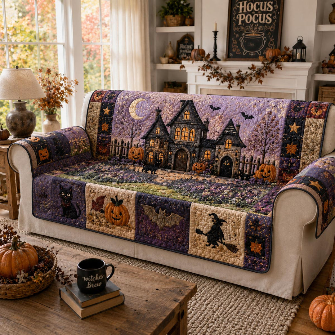 Witching Village Quilted Sofa Cover