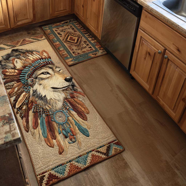 Wolf Chief Kitchen Rug Set