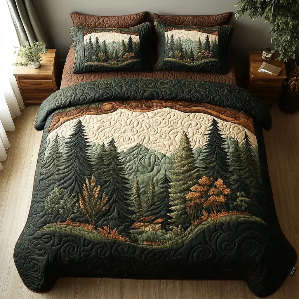 Forest Walk Quilted Bedding Set