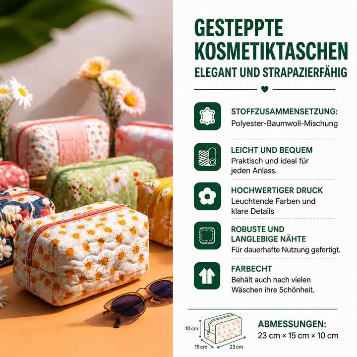 Colorful Dragonfly Quilted Cosmetic Bag
