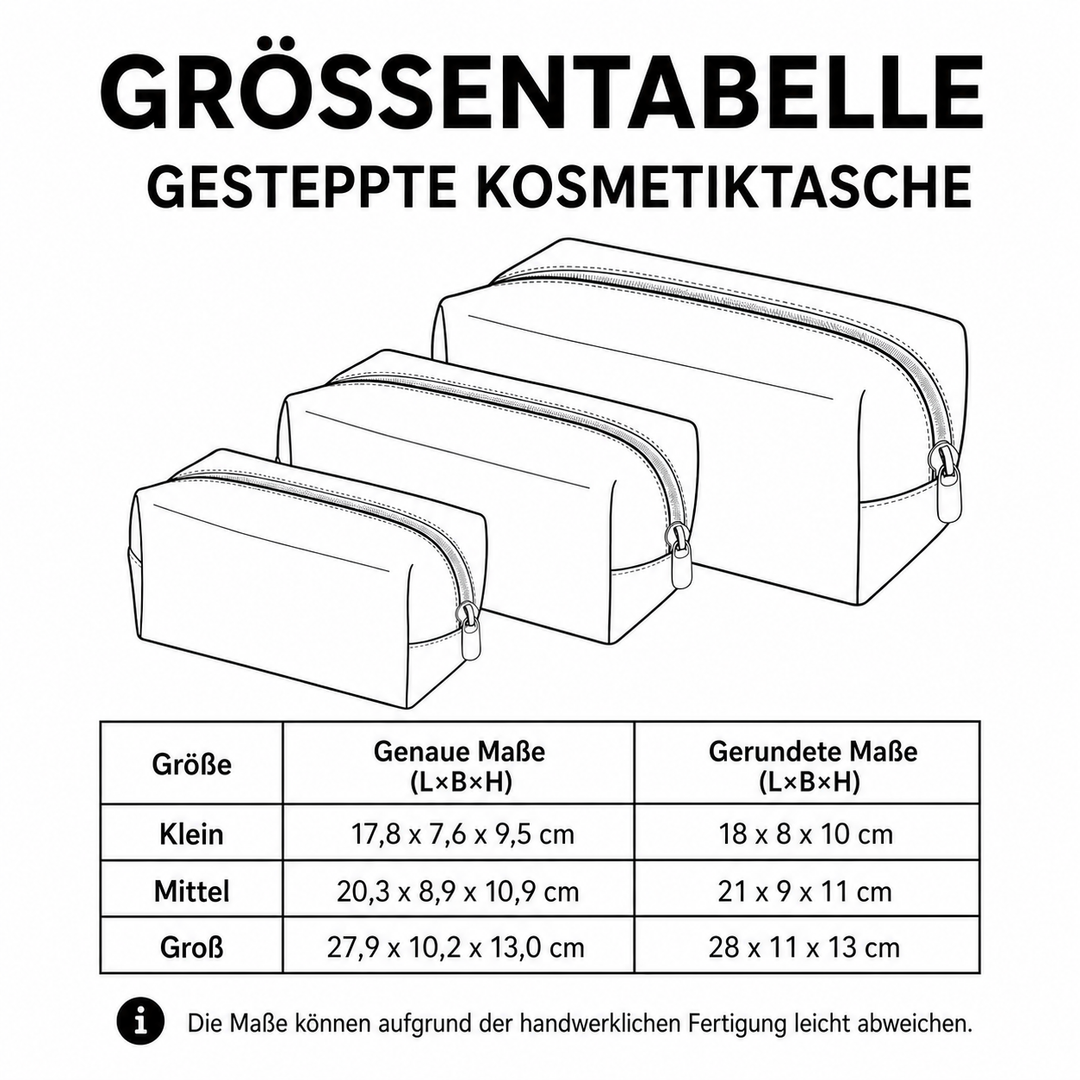 Golden Crown Quilted Cosmetic Bag