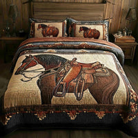 Prairie Horse Quilted Bedding Set