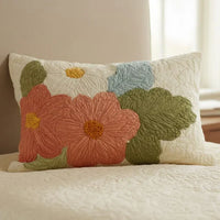 Retro Daisy Quilted Cushion Cover