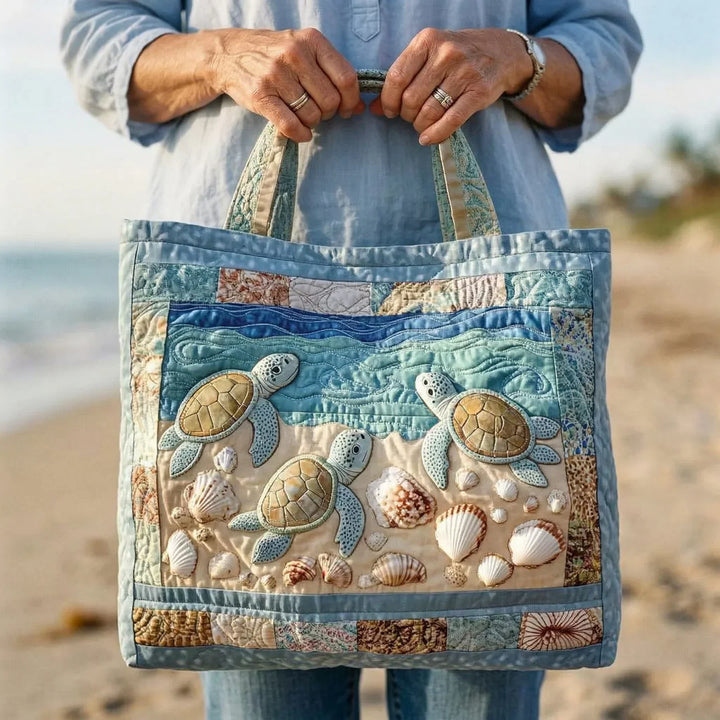 Tote Sea Turtle Quilted Tote Bag