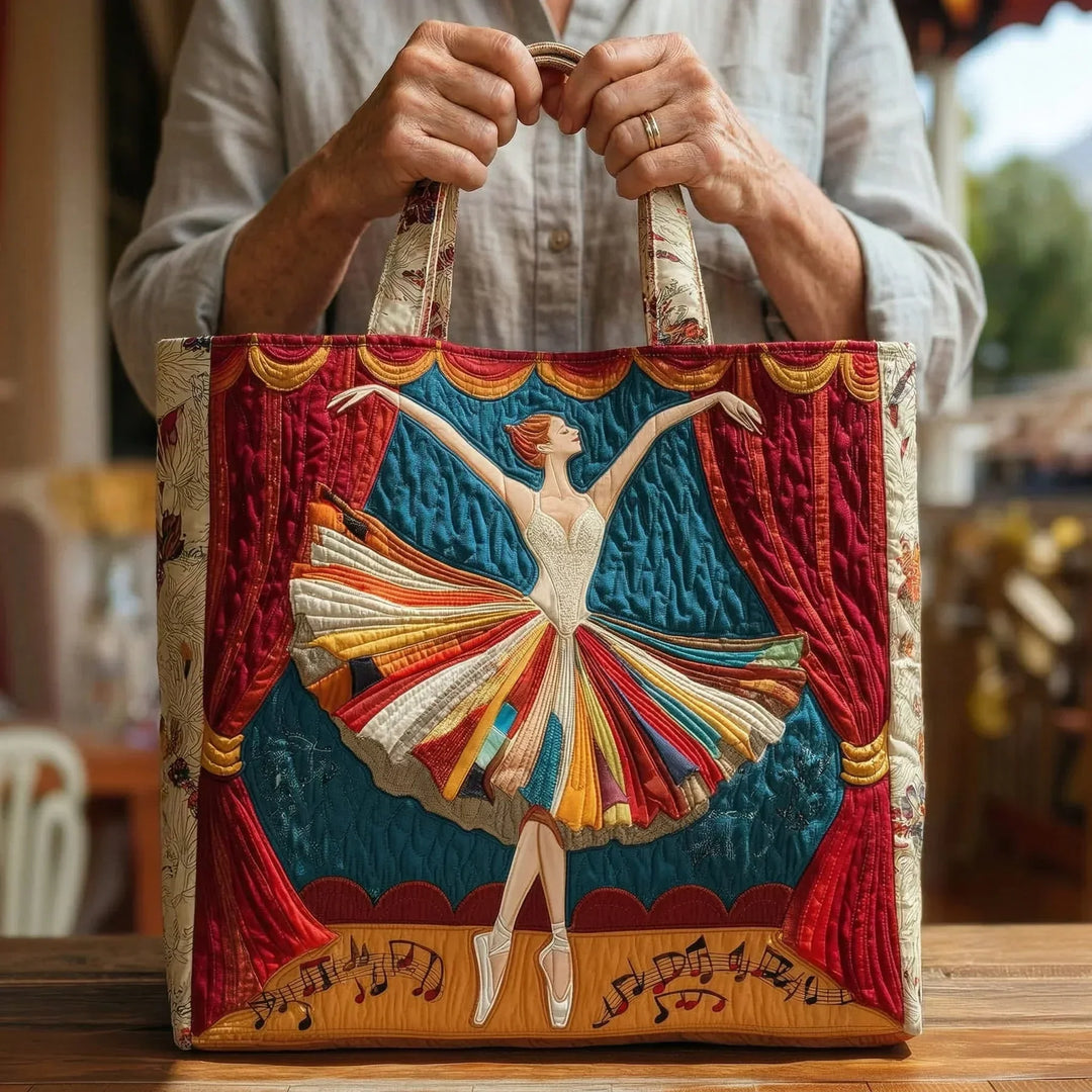 Elegant Ballerina Bag Quilted Tote Bag