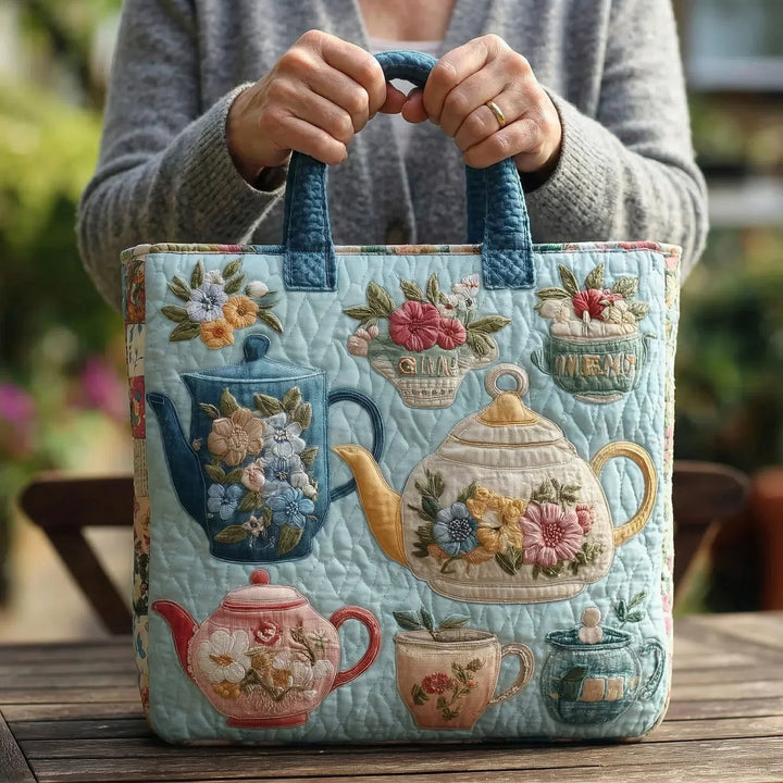 Floral Patterned Tote Quilted Tote Bag
