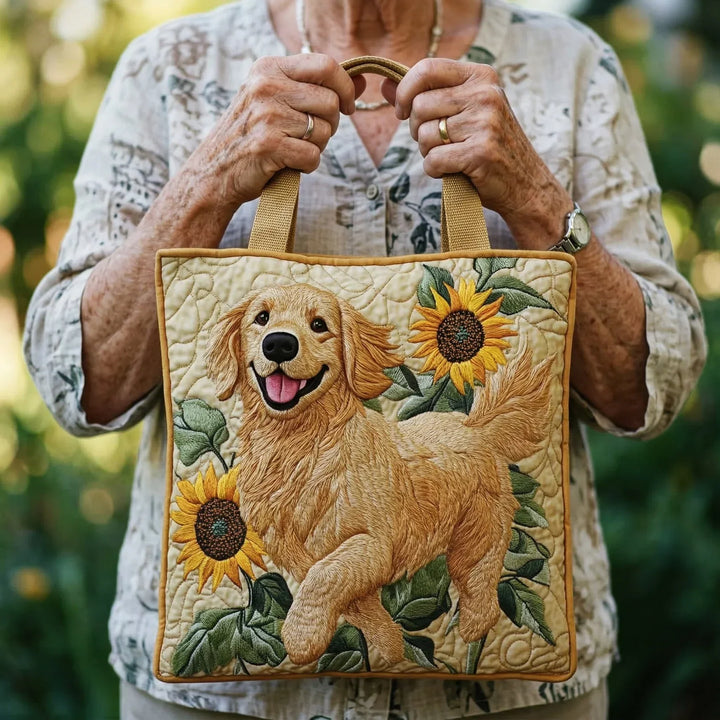 Golden Retriever Bag Quilted Tote Bag