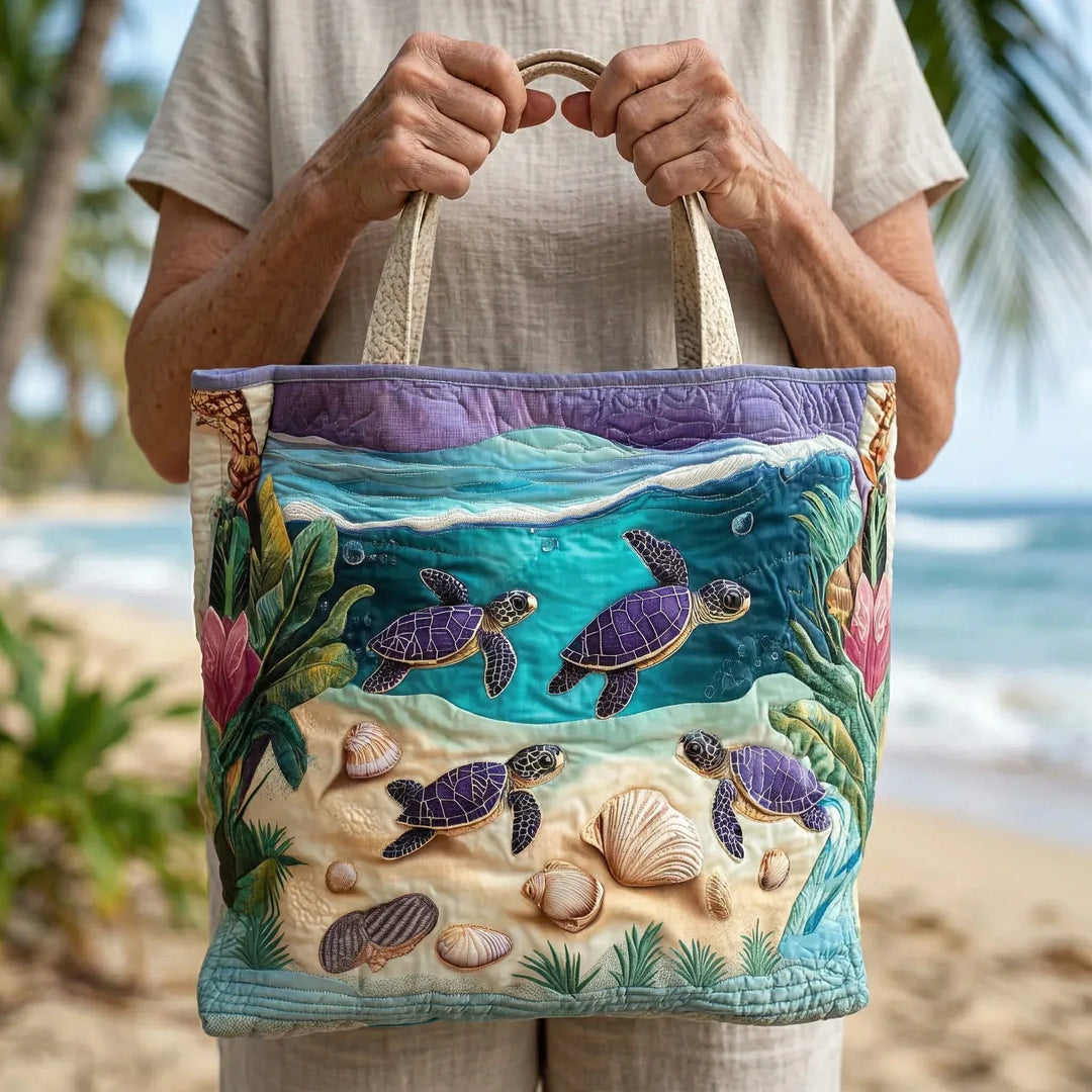Essence Of The Lagoon Quilted Tote Bag