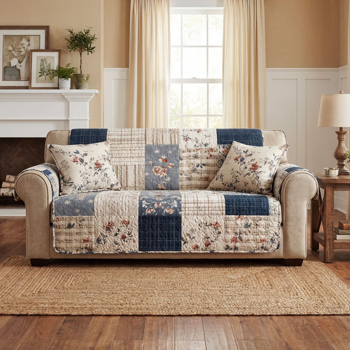 Retro Patchwork Sofa Throw Quilted Sofa Cover